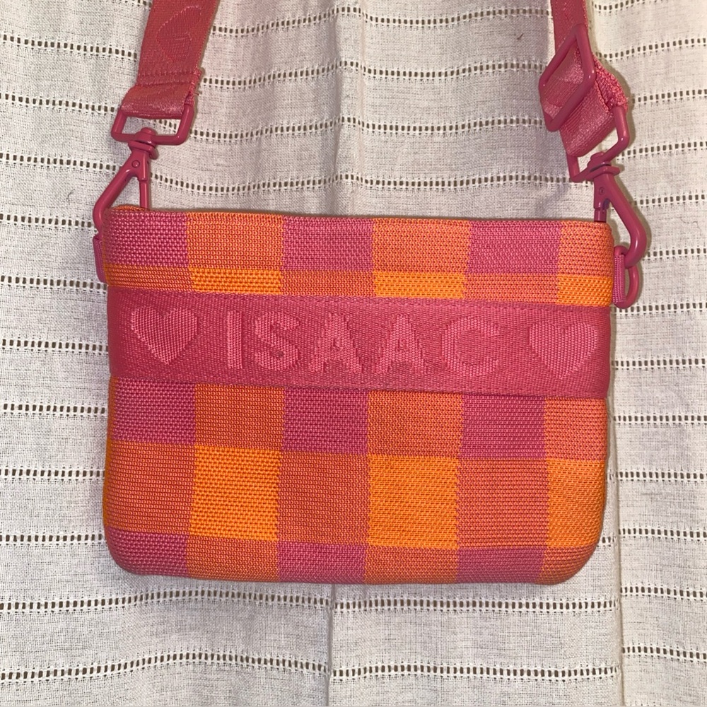Isaac Mizrahi Loves Wild One Pink Orange Adjustable Small Purse